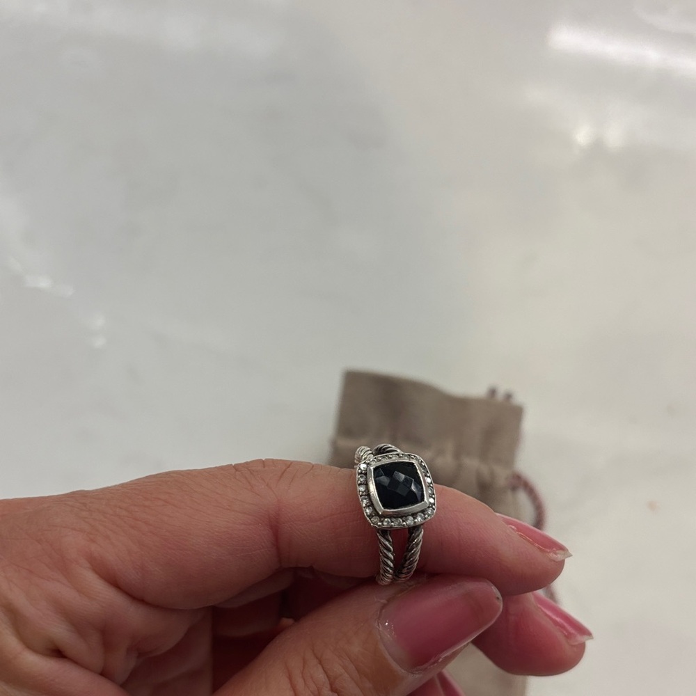 Silver Ring with Black Stone